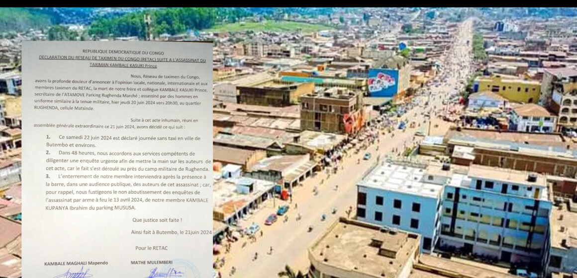 Butembo : Ville sans taxi
