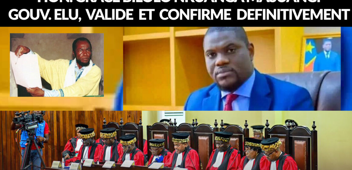 Kongo Central : Honorable Grâce BILOLO NKUNGA MASUANGI, Gouverneur élu, validé et confirmé définitivement.