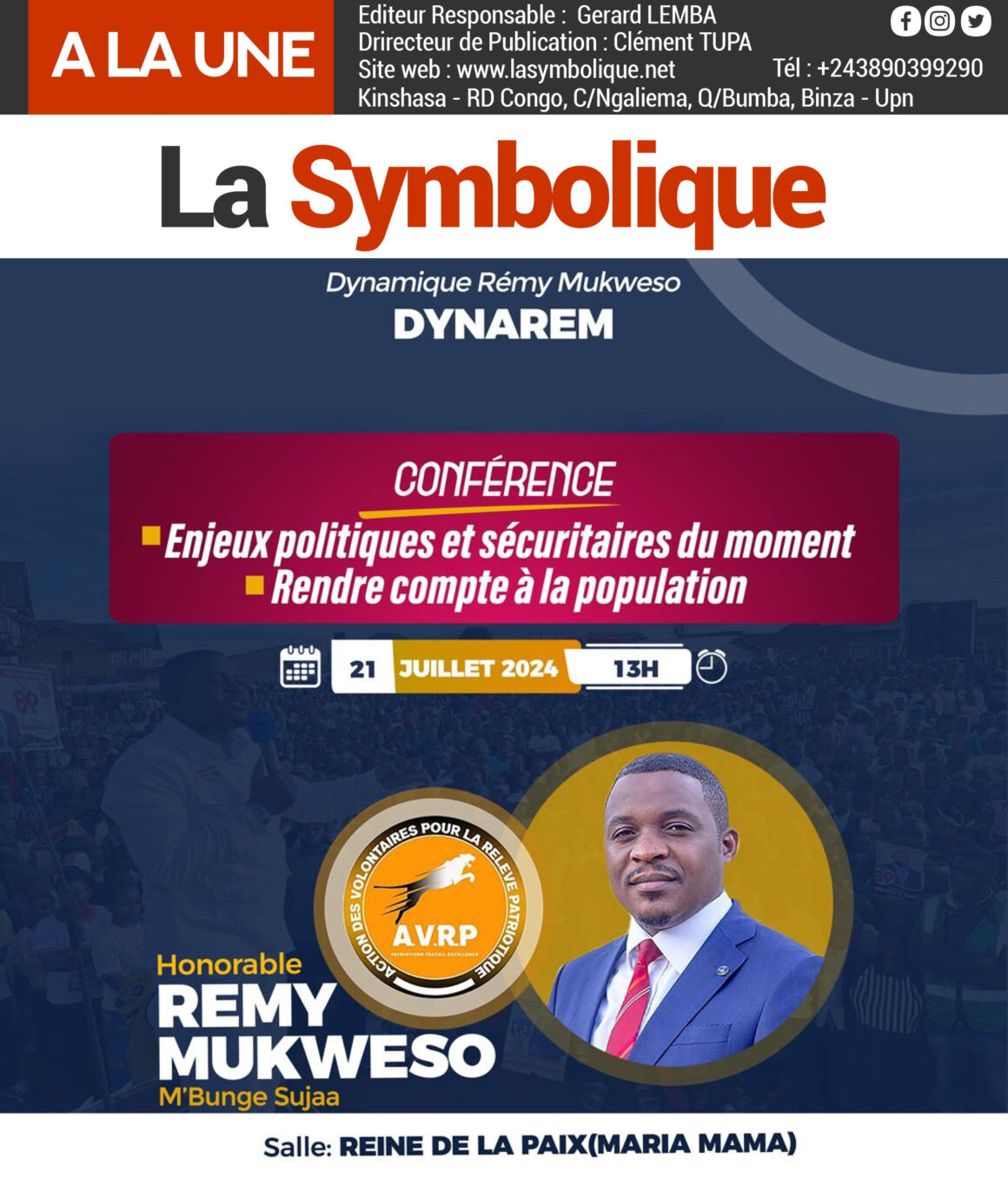 BUTEMBO : Le meilleur élu de la ville, l’honorable Remy Mukweso donne rendez-vous à la population ce dimanche.