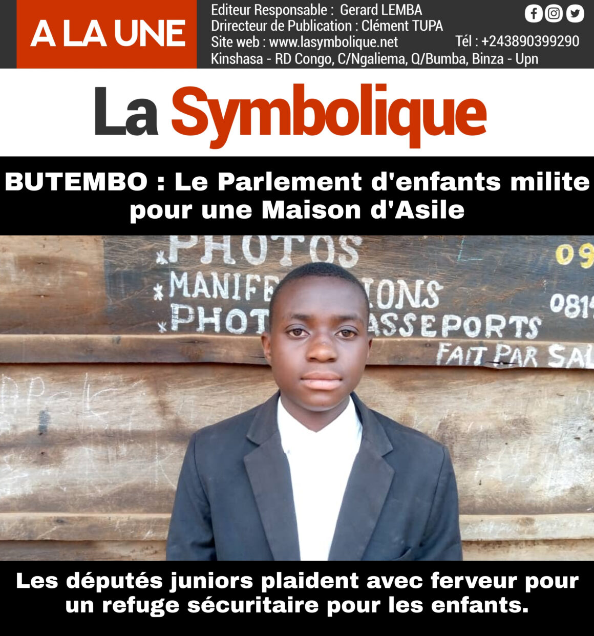 BUTEMBO : Le Parlement d’enfants plaide pour la construction d’une Maison d’Asile pour Enfants.