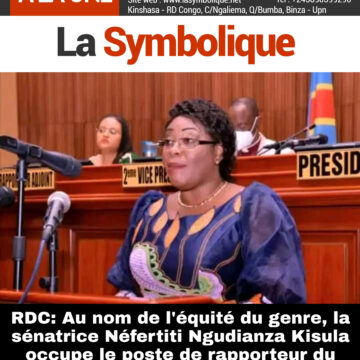 RDC: Au nom de l’équité du genre, la sénatrice Néfertiti Ngudianza Kisula occupe le poste de rapporteur du Sénat.
