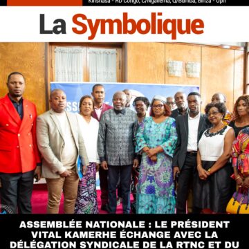 ASSEMBLÉE NATIONALE : LE PRÉSIDENT VITAL KAMERHE ÉCHANGE AVEC LA DÉLÉGATION SYNDICALE DE LA RTNC ET DU MINISTÈRE DE LA FORMATION PROFESSIONNELLE ET MÉTIERS