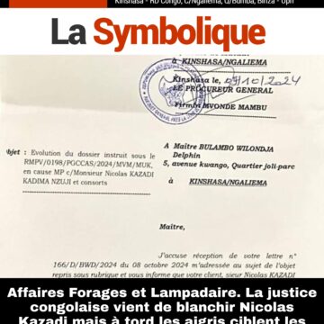 Affaires Forages et Lampadaire. La justice congolaise vient de blanchir Nicolas Kazadi mais à tord les aigris ciblent les têtes de Samba Batshily et Amadou Diaby