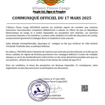 Urgent : Les graves sanctions de l’Union Européenne contre le Rwanda bloquent le processus de dialogue directe entre le gouvernement congolais et les rebelles du M-23 dont le début est prévu ce mardi 18 mars à Luanda en Angola ? (communiqué) !