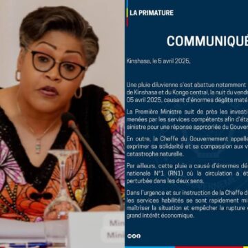Inondations à Kinshasa : Judith Suminua invite la population d&rsquo;exprimer sa solidarité et sa compassion aux victimes de cette catastrophe naturelle !