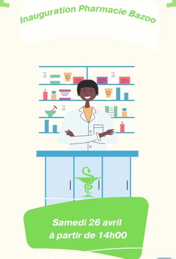 Kinshasa – Un RDV à Gombe : Ouverture de la PHARMACIE BAZOO, ce Samedi 26 avril 2025 sur avenue Tombalbaye à côté de Laël Vision !