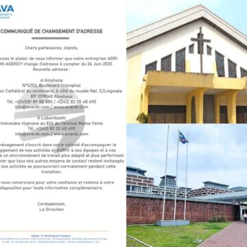 RDC : l&rsquo;AVA a des nouvelles adresses à Kinshasa et Lubumbashi (Communiqué)