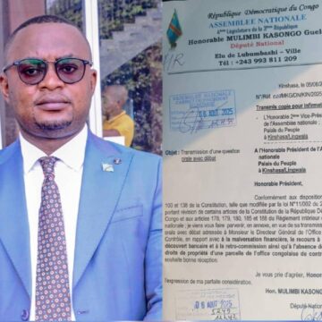 Ass. Nat. : Hon Mulimbi Kasongo adresse une question orale avec débat contre les malversations financière à l’OCC