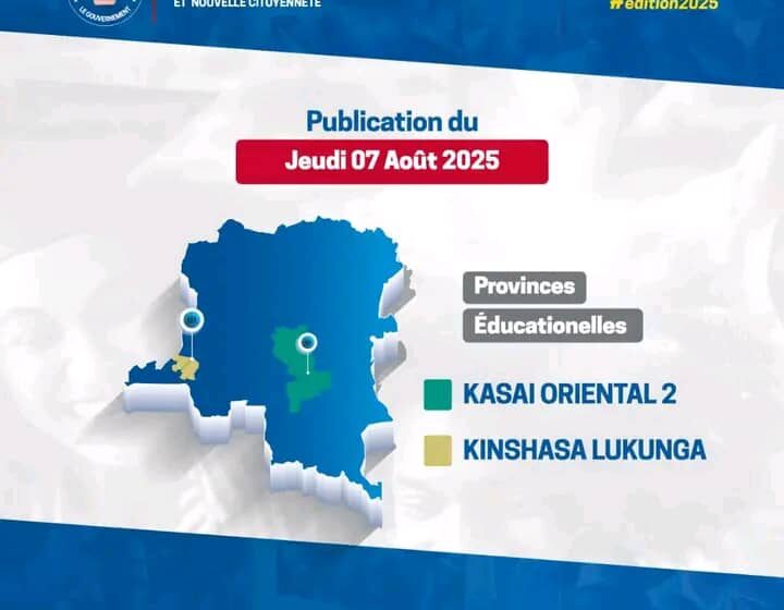 RDC : Les résultats de deux provinces éducationnelles dont Kasaï Oriental 2 et Kinshasa Lukunga sont disponibles