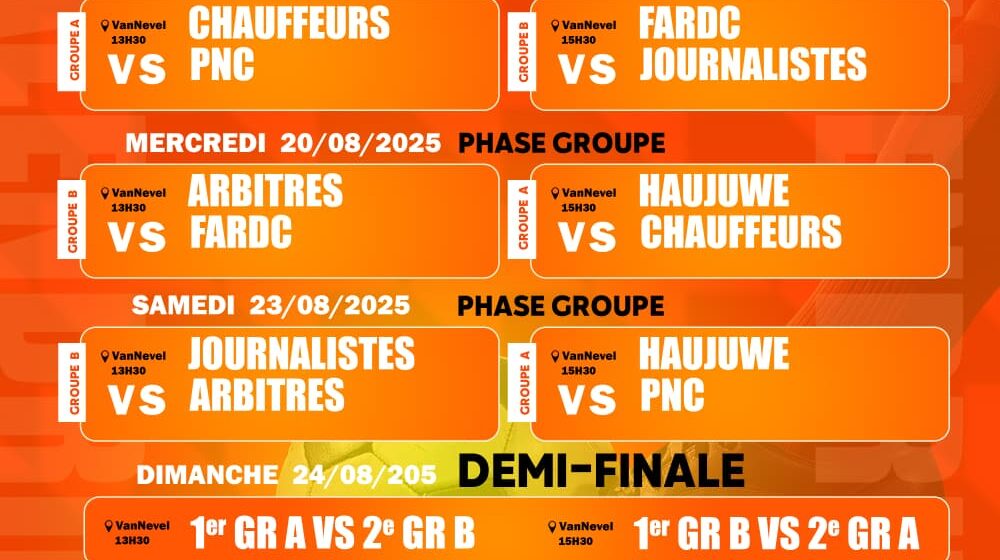 Tournoi de la Paix à Butembo : le coup d’envoi confirmé pour ce Samedi 16 août 2025